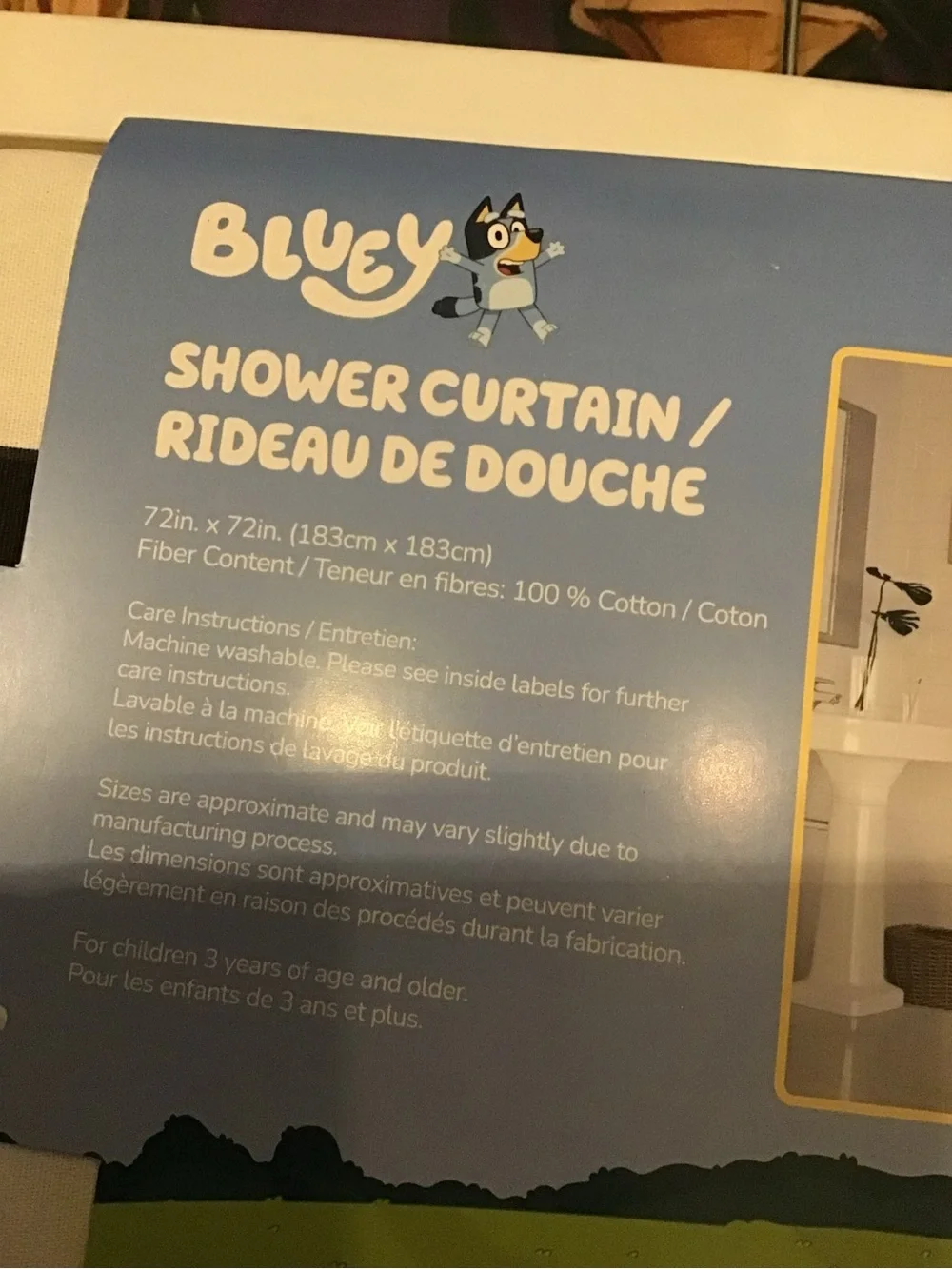 Bluey and bingo halloween shower curtain 72 x 72 -NEW
